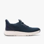 Clarks Motion Trek LO Shoes Navy Knit / Grey Knit