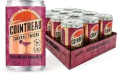 Cointreau Cocktail Twists, Passionfruit Margarita, 12.5% ABV, Case of 12 x 125ml Cans, Pre-Mixed and Ready to Drink with Tequila