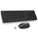 Combo, Full Size UK QWERTY Layout, Ergonomic Design with 12 Multimedia Shortcuts for HP/Lenovo Laptop and Mac – Black