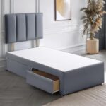 ComfoRest 4 Panel 3FT Single Divan Bed with Drawers and Headboard, Grey
