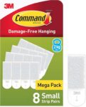 Command Small Picture Hanging Strips Value Pack, 16 Strips (8 Pairs)