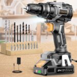 Cordless Drill Brushless 21V Electric Drill with Battery 2000mAh