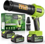 Cordless Leaf Blower, Brushless Handheld Blower with 2 x 4.0Ah Batteries