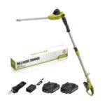 Cordless Pole Hedge Trimmer with Long Reach and 2×2.0Ah Batteries