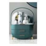 Cosmetic Organiser with Drawers and Transparent Lid – Green