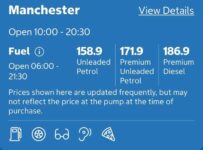 Costco Fuel Manchester 158.9 Unleaded / 171.9 Premium Unleaded / 186.9 Premium Diesel