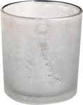 Cosy Home Set of 6 Glass Candlesticks Cracked Trees Silver 7 x 7 x 8 cm