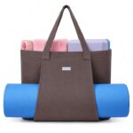 Cotton Canvas Yoga Mat Bag with Wet Pocket & Bottle Holder, One Size (Purple and Coffee) – Sold by Dongguan beige culture gift co ltd / FBA