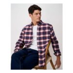 Cotton Flannel Check Shirt – Navy, Red and White