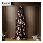 Cow Print Fleece Throw – Chocolate, Recycled Polyester, 120×150 Cm
