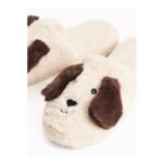 Cream Fluffy Dog Mule Slippers (FREE C&C)