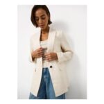 Cream Linen Longline Blazer 22