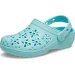Crocs Unisex Kids Classic Floral Cut Out Clog TClog – Size 8 UK Child