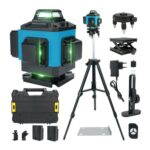 Cross-Line Laser: 4×360 Self-Leveling, Green, 16 Lines, Tripod