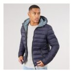 Crosshatch Mens Gattering Puffer Jacket Midnight
