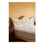 Crown-Shaped Ruffled Bed Headboard Pillow Large