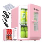 Cumeod 15L Portable Pink Mini Fridge Thermoelectric Cooler/Warmer