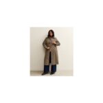Curve Brown Checked Belted Midi Coat