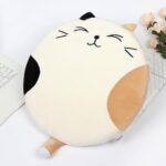 Cute Cat Round Rug Cartoon Floor Mat Thick Bathroom Floor Carpet Mat Non-Slip Soft Animal Throw Rug for Living Room Bedroom Dining Game Room Kids Room