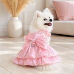 Cute Princess Dog Dress for Small Dogs & Cats Cat Outfit (Pink)