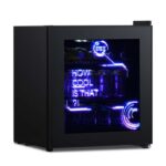 Cyberpunk HCK 48L Mini Fridge with Glass Door, Quiet 39dB, Modern LED Lighting – w/Voucher