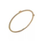 DKNY Gold Logo Crystal Pave Hinge Bangle