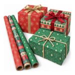 DMSELL 3 Rolls Christmas Wrapping Paper, 5m X 60cm