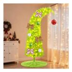 DTYDECLE 5.25ft Lime Green Artificial Christmas Tree with Green Skirt