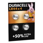 DURACELL LR44 Specialty Alkaline Battery (4 Pack) 1.5V, A76 50% Extra Life. Sold by Nasmery Shop FBA