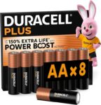DURACELL Plus AA Alkaline Batteries (8 Pack) 1.5V, LR06 – Up to 150% Extra Life-Power Boost (£4.22 / £3.77 max S&S)