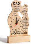 Dad Birthday Gifts, Wooden Clock Gift for Dad on Fathers Day Fathers Day Christmas Valentines Easter, Retirement Thank You Presents for Daddy 2