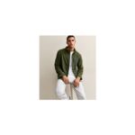 Dark Green Relaxed Fleece Tech Jacket