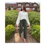 Dark Green Wide Leg Ankle Grazer Jeans