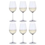 Dartington Crystal Six White Wine Glasses, Set of 6, White Wine Glasses, 223mm, 350ml