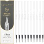 Ddaowanx 10 Pieces Gel Ink Pen Refills,Fine Point 0.5mm Tip Black Ink