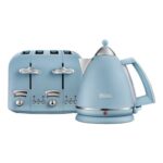 DeLonghi Argento Flora Kettle 3kW and 4-Slice Toaster 1800W