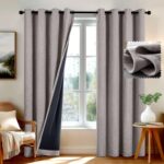 Deconovo 100% Blackout Thermal Faux Linen Windproof Eyelet Curtains with TPU Coating Back, W46xL72 2 Panels. Sold by Deconovo-Home /FBA