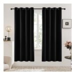 Deconovo Blackout Curtains with Black Eyelets, 52×84 In, 2 Panels