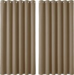Deconovo Super Soft Bedroom Curtains Blackout Thermal Insulated Eyelet Blackout Curtains for Nursery Tan Brown 90×108 Inch 2 Panels