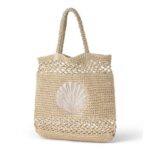 Decorative Openweave Straw Bag – Shell/Natural