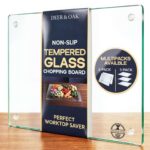 Deer & Oak XL Glass Chopping Board 40x30cm, Tempered Worktop Saver – Sold & Shipped by Ideal Direct Ltd – Prime Exclusive