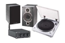 Denon DP-29F (Silver), Fosi Audio BT20A & Wharfedale Diamond 9.0 (Black) Stereo Amplifier & Turntable with Bookshelf Speakers