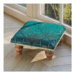 Deskey Diamonds Footstool – Teal Green & Black
