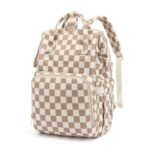Dezcrab Baby Diaper Backpack with Stroller Straps, Corduroy Checkered Brown