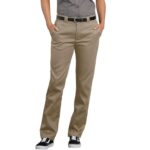 Dickies Mens WP873 – S/Stght Work Pant Wide Leg Trousers – Green (Khaki) – 42W / 32L