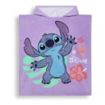 Disney Lilo and Stitch Kids Hooded Poncho Towel – Purple (4-7 Years)