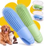 Dog Toothbrush, Dog Finger Toothbrush (Pack of 4) Cat Toothbrush, Puppy Dogs Teeth Cleaning Products, Bad Breath, Tartar Removal & Plaque Remover use with Dogs Toothpaste & Cat Toothpaste