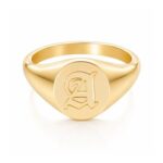 Dolce Initial Signet Ring – Gold or Silver