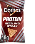 Doritos Protein Tortilla Chips Sizzling Steak Flavour Crisps 48g