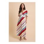 Dorothy Perkins Stripe Cape Sleeve Plunge v Neck Maxi Dress
